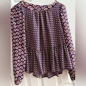 Anthropologie Maeve Floral Long Sleeve Top